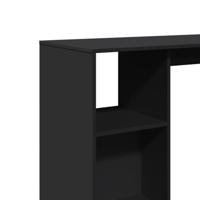 Bartafel met schap 124x46x103,5 cm bewerkt hout zwart - thumbnail