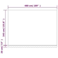 VidaXL Vervangingsdoek voor luifel gestreept 5x3,5 m rood en wit - thumbnail