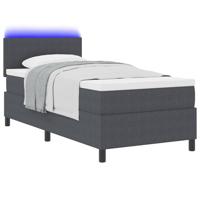 Boxspring bed Donkergrijs en Wit 203 x 100 x 88 cm - thumbnail