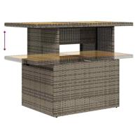 6-delige Loungeset met kussens poly rattan grijs - thumbnail
