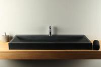 Natuurstenen wasbak basaltsteen 120 cm BAS-004-1k - thumbnail