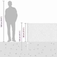 VidaXL Hek met paal zilver 0,8 x 50 m staal - thumbnail