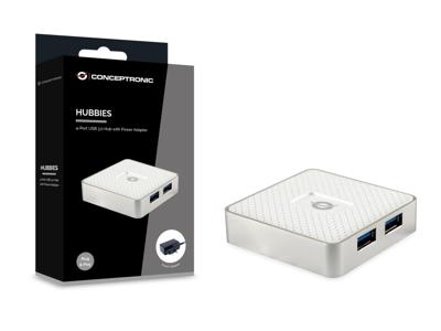 Conceptronic HUBBIES03W interface hub USB 3.2 Gen 1 (3.1 Gen 1) Micro-B 5000 Mbit/s Wit Conceptronic HUBBIES03W interface hub USB 3.2 Gen 1 (3.1 Gen 1) Micro-B 5000 Mbit/s Wit