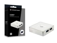 Conceptronic HUBBIES03W interface hub USB 3.2 Gen 1 (3.1 Gen 1) Micro-B 5000 Mbit/s Wit - thumbnail