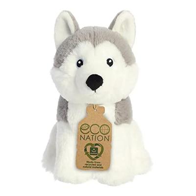 Eco Nation Pluchen knuffel - husky - 20 cm