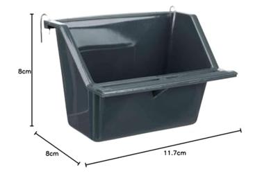 TRIXIE HANGBAKJE MET DRAADBEUGELS KUNSTSTOF ASSORTI 11X9 CM 200 ML 12 ST