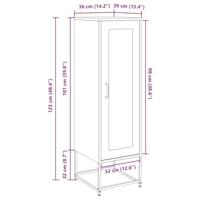 Hoge kast 36x39x123 cm koudgewalst staal roze - thumbnail
