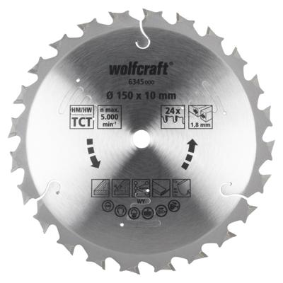 Wolfcraft Handcirkelzaagblad | Voor accu-handcirkelzagen | HM | Ø150 x 10mm | 1 stuk - 6345000