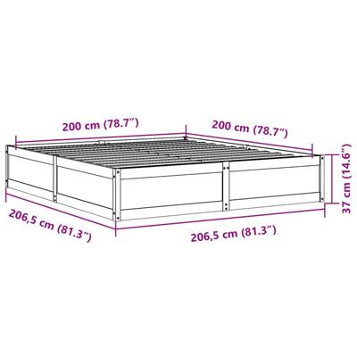 Bedframe zonder matras massief grenenhout 200x200 cm Bedframe zonder matras massief grenenhout 200x200 cm