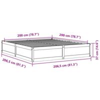 Bedframe zonder matras massief grenenhout 200x200 cm - thumbnail