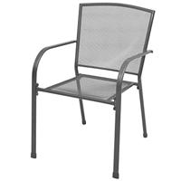 Tuinstoelen stapelbaar 2 st staal grijs - thumbnail