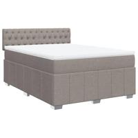 Boxspring met matras stof taupe 140x200 cm - thumbnail