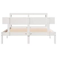 Bedframe zonder matras massief grenenhout wit 140x190 cm - thumbnail