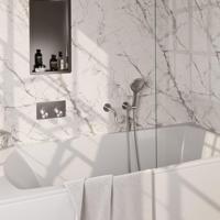 Brauer Brushed Carving Thermostatische Inbouw Badkraan Drukknoppen - Uitloop - 3 stand - Doucheslang - Wandaansluitbocht - Handdouche - Rvs Geborsteld Pvd - thumbnail