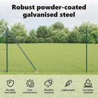 VidaXL Afrasteringspaal 7 pcs groen staal - thumbnail