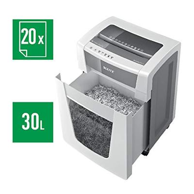 Leitz IQ Office Pro P4 Papierversnipperaar Cross cut 4 x 40 mm 30 l Aantal bladen (max.): 15 vellen Veiligheidsniveau 4 Ook geschikt voor Nietjes, Paperclips