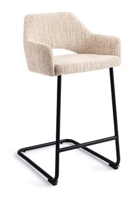 Jesper Home Barstoel 'Yanai' Arch Black, kleur Caramel Grid (zithoogte 66cm)
