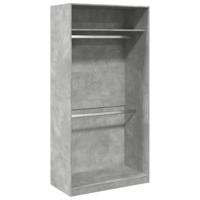 Kledingkast 100x50x200 cm bewerkt hout betongrijs - thumbnail