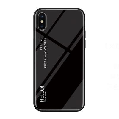 Verlopende kleur glas Case voor iPhone XS Max (zwart)