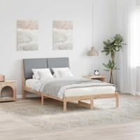 Bedframe Bruin en lichtgrijs 135 x 190 cm Massief grenenhout - thumbnail