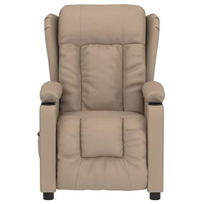 Fauteuil verstelbaar elektrisch kunstleer cappuccinokleurig