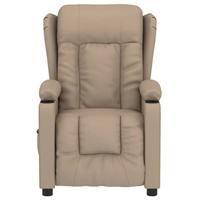 Fauteuil verstelbaar elektrisch kunstleer cappuccinokleurig - thumbnail