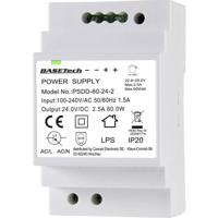 Basetech BT-2250321 DIN-rail netvoeding 24 V 2.5 A 60 W Aantal uitgangen:2 x Inhoud 1 stuk(s) - thumbnail