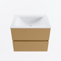 MONDIAZ VICA 60cm badmeubel onderkast Oro 2 lades. Wastafel CLOUD midden 1 kraangat, kleur Talc. - thumbnail