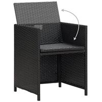 Tuinstoelen 4 st poly rattan zwart - thumbnail