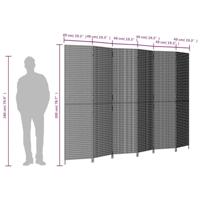 Kamerscherm 6 panelen poly rattan grijs - thumbnail