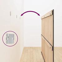 Hoofdbord wandmontage 204x3x110 cm massief grenenhout grijs - thumbnail