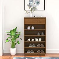 VidaXL Schoenenkast 60x34x105 cm massief grenenhout honingbruin - thumbnail