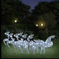 VidaXL Buitenkerstversiering rendieren en slee 140 led's wit VidaXL Buitenkerstversiering rendieren en slee 140 led's wit