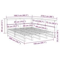 Bed met boekenkast zonder matras grenenhout wit 150x200 cm - thumbnail