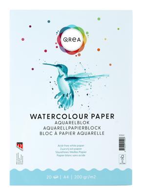 Aquarelblok qrea a4 20vel 200gr gelijmd | 5 stuks