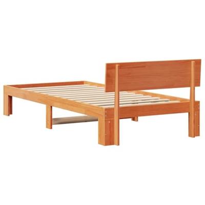 Bedframe met hoofdeinde Wasbruin 90 x 190 cm Massief grenenhout