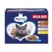 PREVITAL Kattenvoer Megabox met Lam, Rundvlees, Konijn en Kip in saus - nat kattenvoer - 24 x 100g - thumbnail