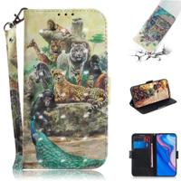 3D gekleurde tekening dieren patroon horizontale Flip lederen case voor Huawei P Smart Z/Y9 Prime 2019/Nova 5i met houder & kaartsleuven & portemonne - thumbnail