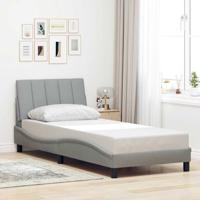 Bedframe zonder matras 90x200 cm stof lichtgrijs - thumbnail