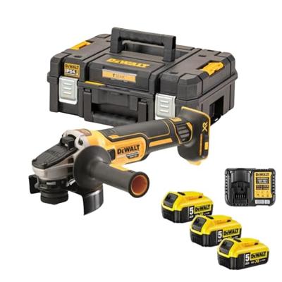 DeWALT DCG405P3 Accu haakse slijper 125mm 18V XR 5.0Ah (3x) in TSTAK