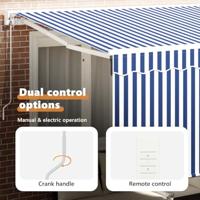 VidaXL Inklapbaar zonnescherm blauw en wit 300 x 200 cm - thumbnail