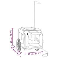 VidaXL Hondenfietstrailer oxford stof en ijzer groen en grijs - thumbnail