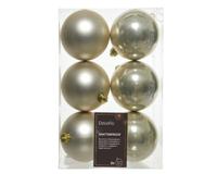6 onbreekbare kerstballen parel 8 cm - thumbnail