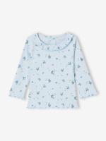Babyshirt van ribtricot met lange mouwen hemelsblauw - thumbnail