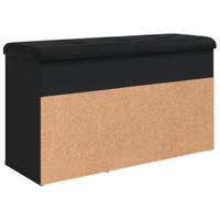 Schoenenbank 82x32x45,5 cm bewerkt hout zwart - thumbnail