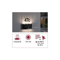 Paulmann 94577 Neda Huisnummerlamp op zonne-energie 1 W Warmwit Antraciet - thumbnail