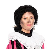 Pieten pruik dames met staartjes luxe - thumbnail