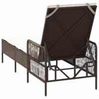 Ligbed met kussen 1-persoon Bruin 157 x 55 x 92cm poly rattan - thumbnail
