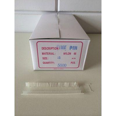 Nylon textielpins 15mm fijn 5.000 stuks Nylon textielpins 15mm fijn 5.000 stuks