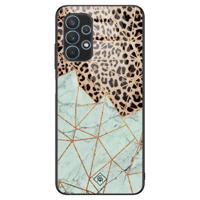 Samsung Galaxy A32 4G glazen hardcase - Luipaard marmer mint - thumbnail